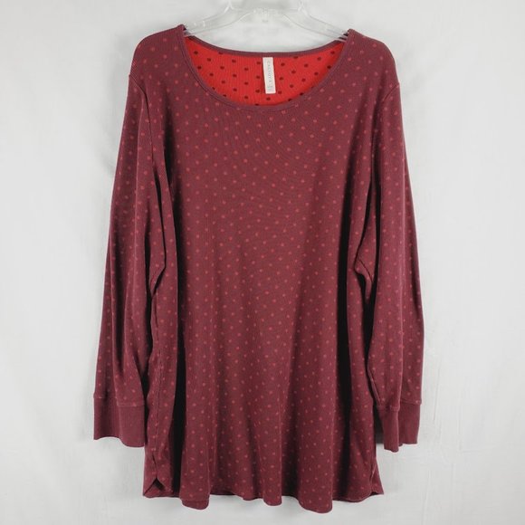 Cacique Other - Cacique Polka Dot Thermal Sleep Shirt Nightie 22 24 Fall Colors